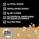 KIND Protein MAX Bars, Sweet & Salty Caramel Peanut Crisp, Gluten Free, Low Sugar, High Fiber Snacks, 20g Protein, 4 Count