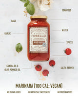 Fiorella's Marinara & Tomato Basil - Variety Pack - Made with Fresh Ingredients - Seed Oil Free, No Sugar Added, Vegan, Gluten Free, No Preservatives