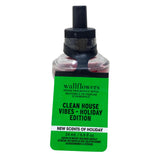 Bath & Body Works Clean House Vibes - Holiday Edition 4 Wallflowers Home Fragrance Refill Bulbs with Natural Oats Soap Sample