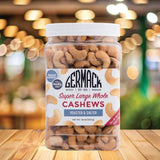Germack® - Super Large Whole Cashew Nuts - Roasted and Salted (36oz Jar)