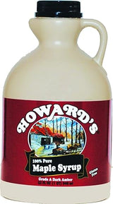HOWARD'S Pure 100% Grade A Dark Amber Maple Syrup | Gluten Free, Premium Sourced Quality | 32oz (1 quart) Value Jug