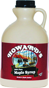 HOWARD'S Pure 100% Grade A Dark Amber Maple Syrup | Gluten Free, Premium Sourced Quality | 32oz (1 quart) Value Jug