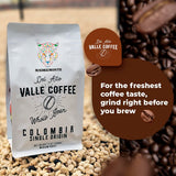 Del Alto Valle Coffee, Colombia Single Origin, Whole Bean, Medium Roast, 12 oz, Honey processed and natural (Madremonte)