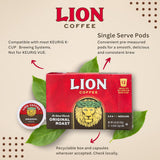 Lion Coffee Original Medium Roast Coffee, Single-Serve Coffee Pods, Compatible with Keurig Brewers, A Taste of Aloha - (12 Count Box)