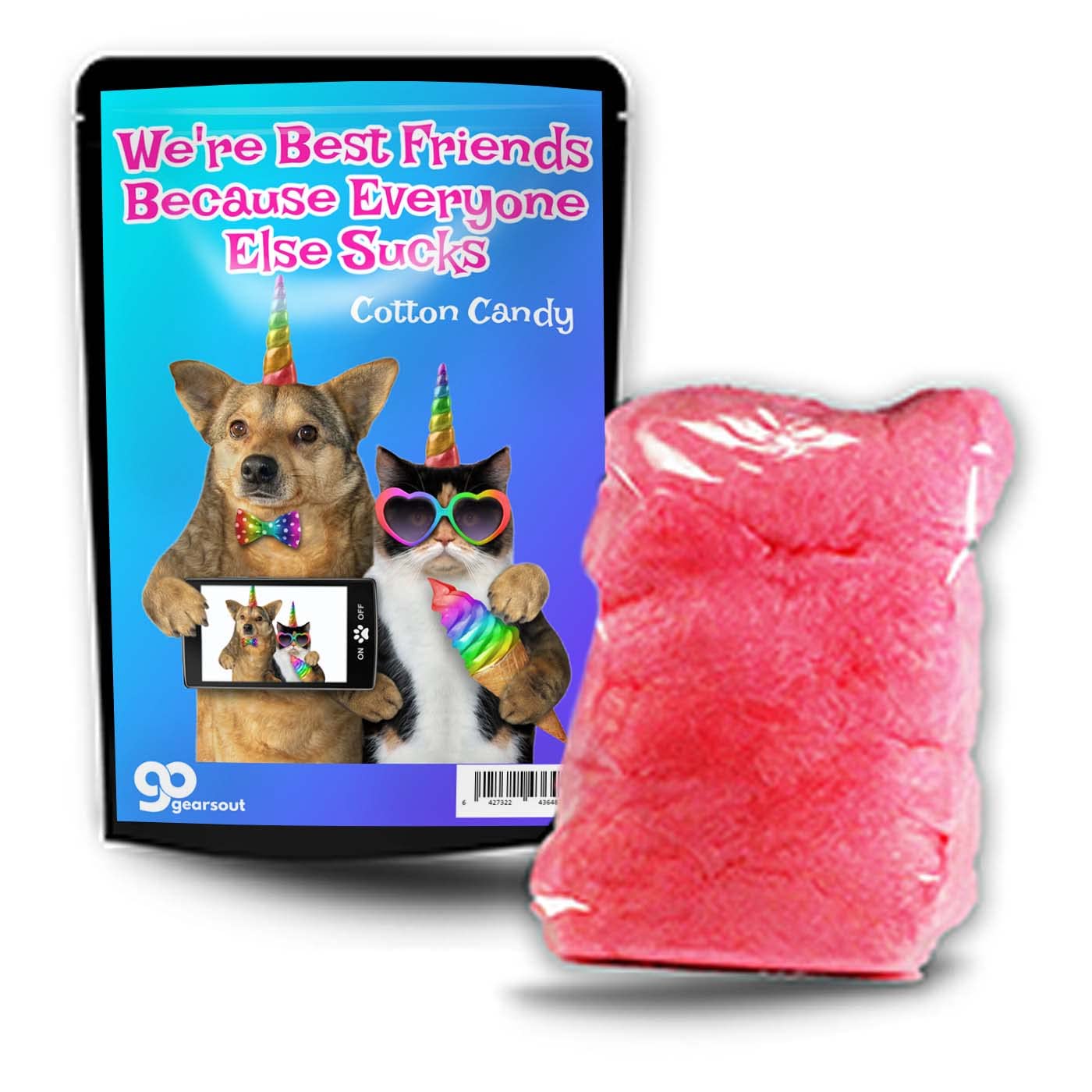 Best Friends Because Everyone Else Sucks Cotton Candy - Pink, Gluten Free - Funny Gift for BFF - Gift Basket Filler, Valentines for Friends, BFF
