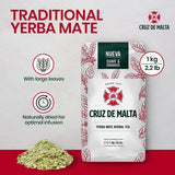 Cruz de Malta Yerba Mate Tea - 1kg (2.2 lbs) Loose Leaf - Traditional Argentine Herbal Tea - Smooth Flavor, Naturally Sourced - USA Specific Packaging