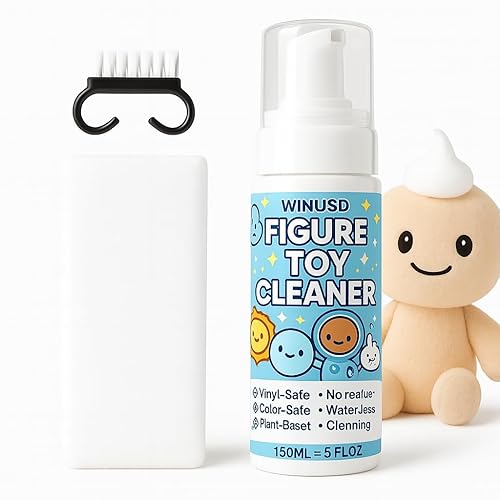 Figure & Plush Toy Cleaner - 5oz Foam Spray for Stuffed Animals & Soft Dolls with Brush & Cloth | No Rinse, Zero Residue, Color-Safe| Safe
