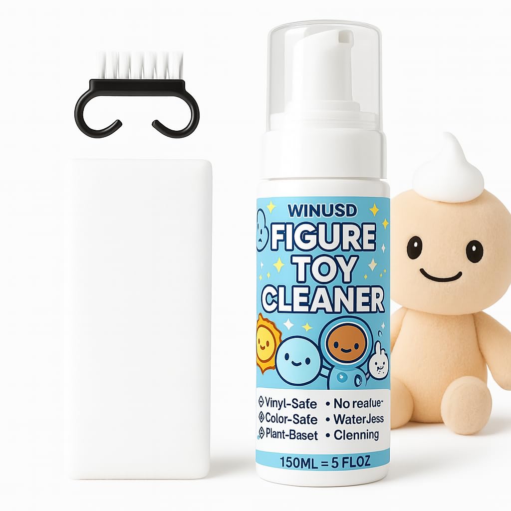 Figure & Plush Toy Cleaner - 5oz Foam Spray for Stuffed Animals & Soft Dolls with Brush & Cloth | No Rinse, Zero Residue, Color-Safe| Safe
