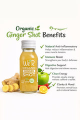 WE'R Organic GINGER Shot Certified Organic & Non-GMO. 2Fl Oz Each (12 Pack / 24Fl Oz Total)