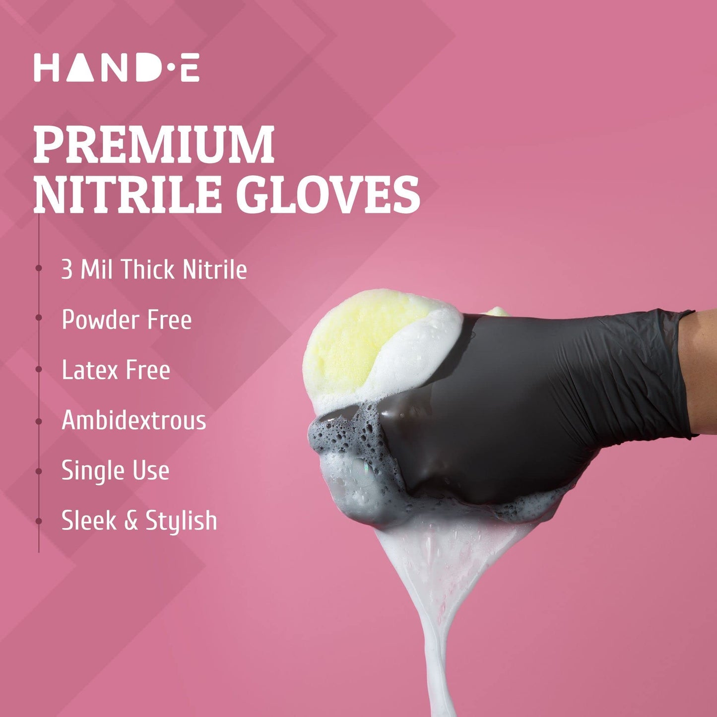 Black Nitrile Gloves Disposable, 100 Ct, 3 Mil, Food Safe, Textured, Tear Resistant, Latex & Powder Free for Cooking, Tattoo, Hair Dye, Food Prep