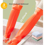 Vsootal 3 Pairs Household Extra Long Kitchen Gloves for Washing Dishes?20.05inches Rubber Cleaning Gloves?Reusable Latex Living Wash Gloves?Long