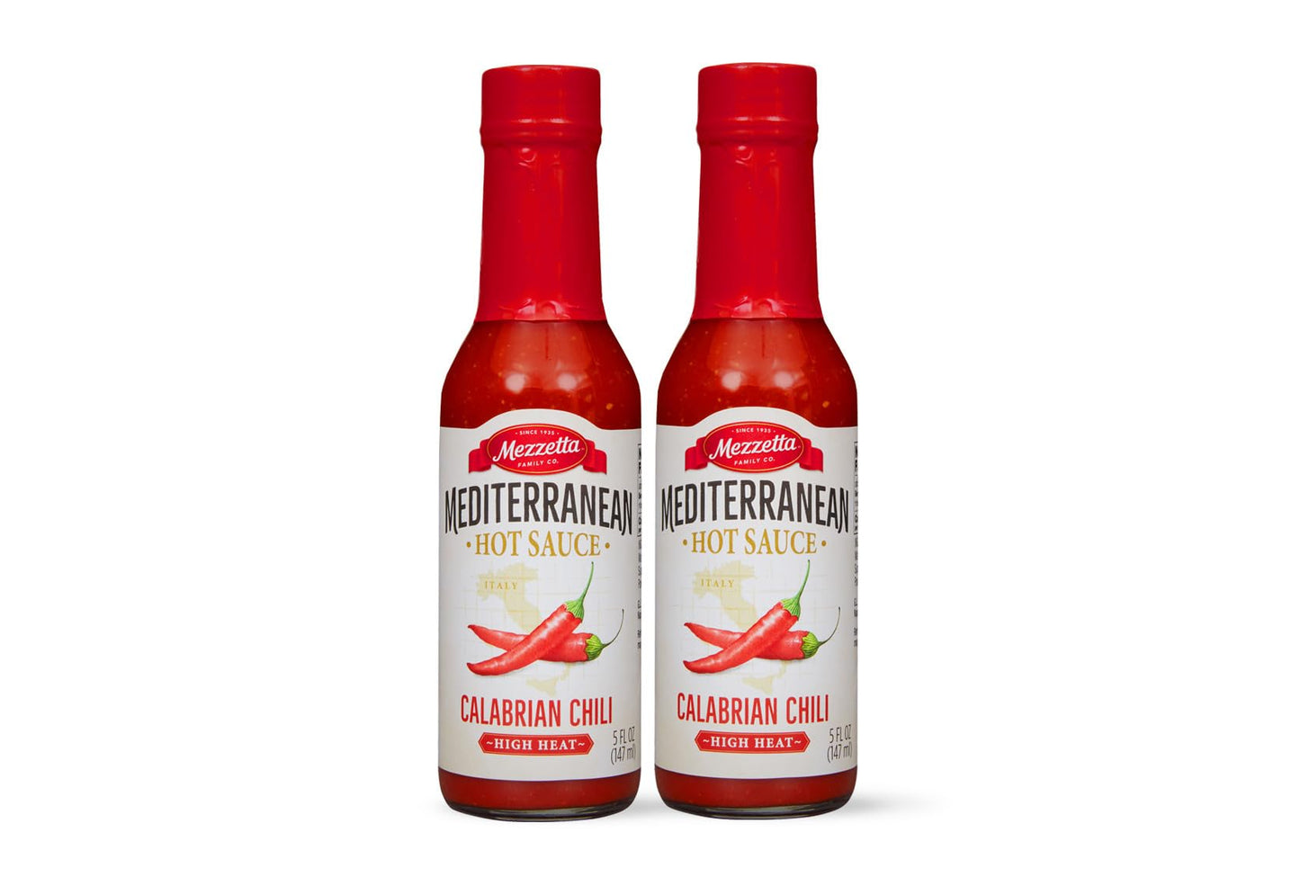 Mezzetta Calabrian Chili Sauce - Mediterranean Hot Sauce for Pizza, Meats, Chicken, Pasta - High Heat - Vegan, Non-GMO, Gluten Free - 5 Oz - Pack of 2