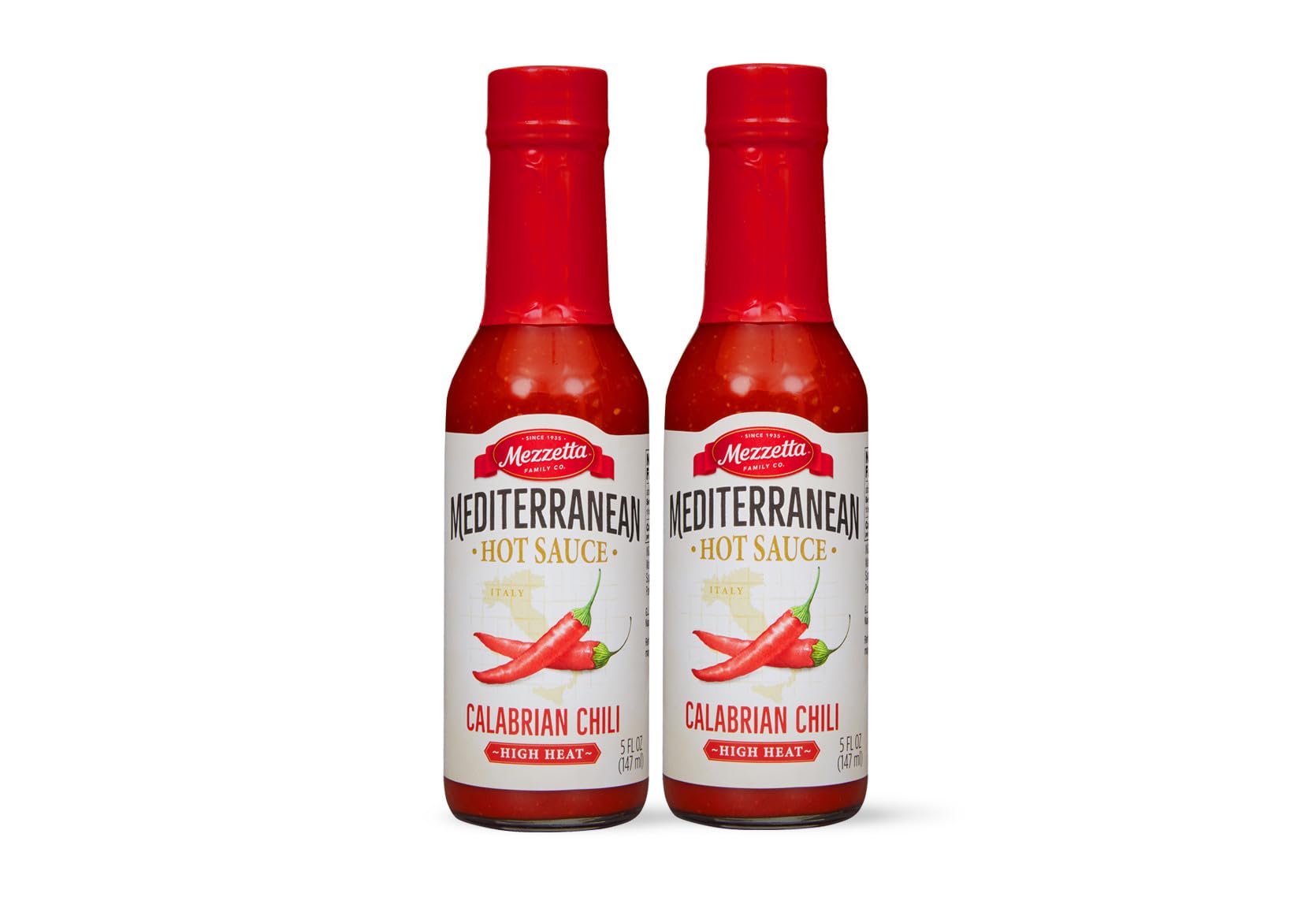 Mezzetta Calabrian Chili Sauce - Mediterranean Hot Sauce for Pizza, Meats, Chicken, Pasta - High Heat - Vegan, Non-GMO, Gluten Free - 5 Oz - Pack of 2