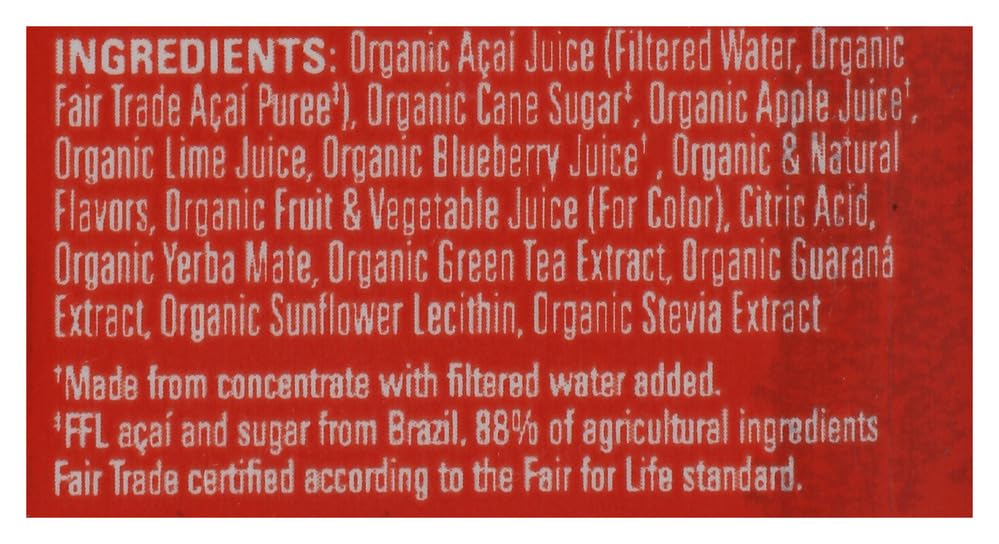 Sambazon Organic Acai Energy Juice, 12 Fl Oz