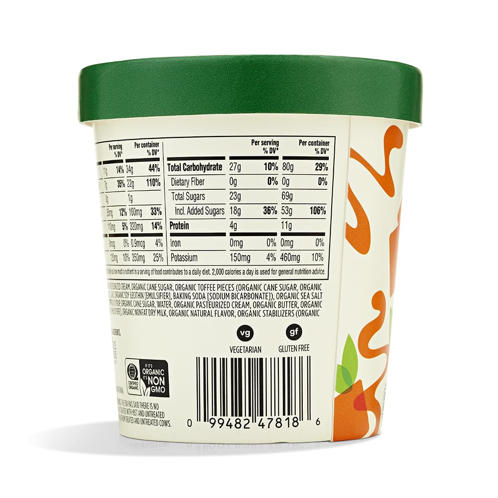 365 by Whole Foods Market, Organic Toffee Caramel Swirl Ice Cream, 1 pint