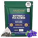 VAHDAM, Butterfly Pea Flower (15 Pyramid Bags) Vegan, Non-GMO | Delicate & Earthy | Direct From Source - Plant-Based Biodegradable | Brew Iced Tea