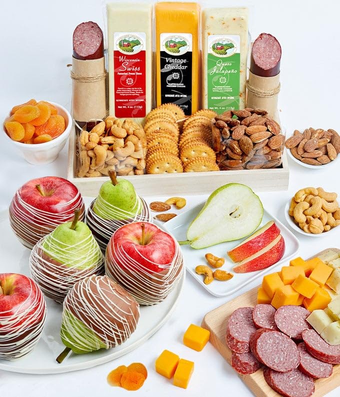 From You Flowers Ultimate Fruit, Cheese, Sausage & Nuts Gift Tray - Gourmet Snack Gift Box for Birthday, Housewarming & Thank You