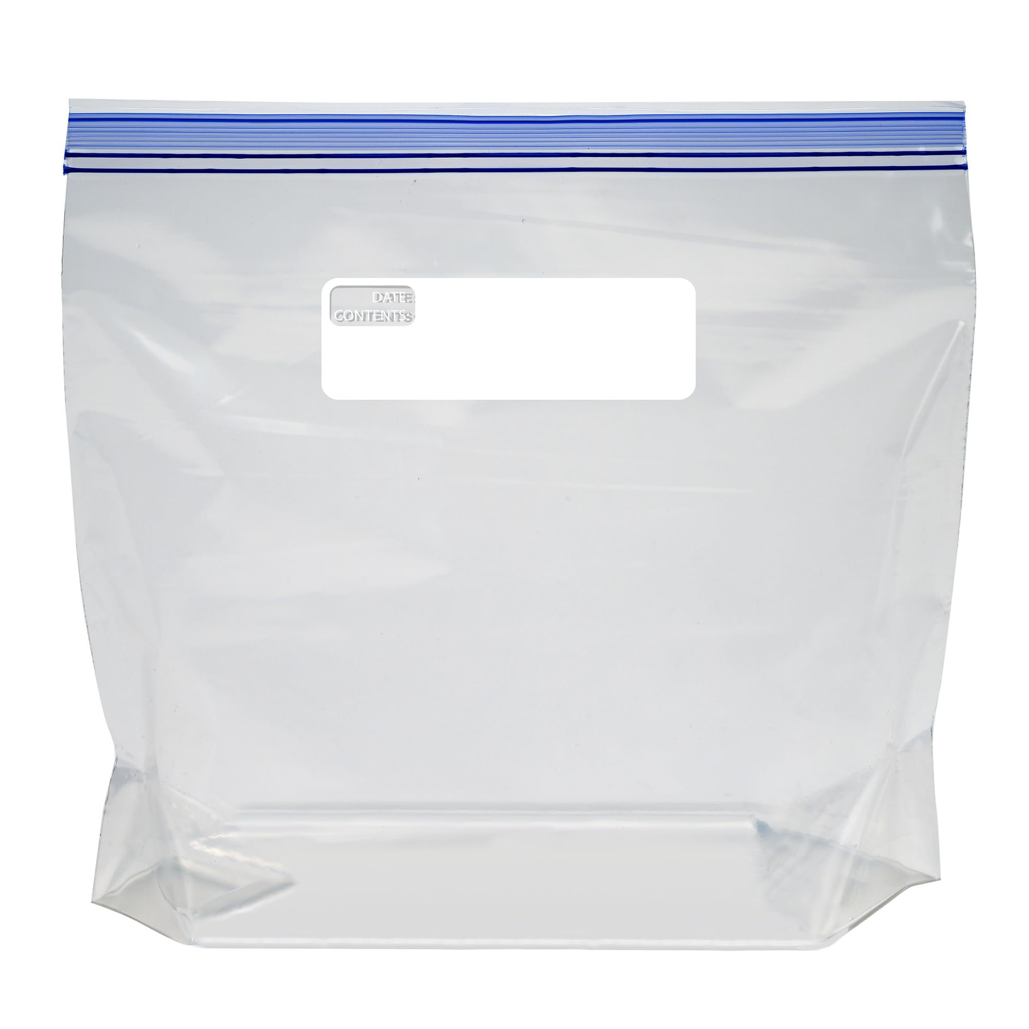 Amazon Basics Reclosable Freezer Gallon Size Bags with Double Zipper Seal, Stand-Up Bottom, BPA Free, 90 Count (Previously Solimo)