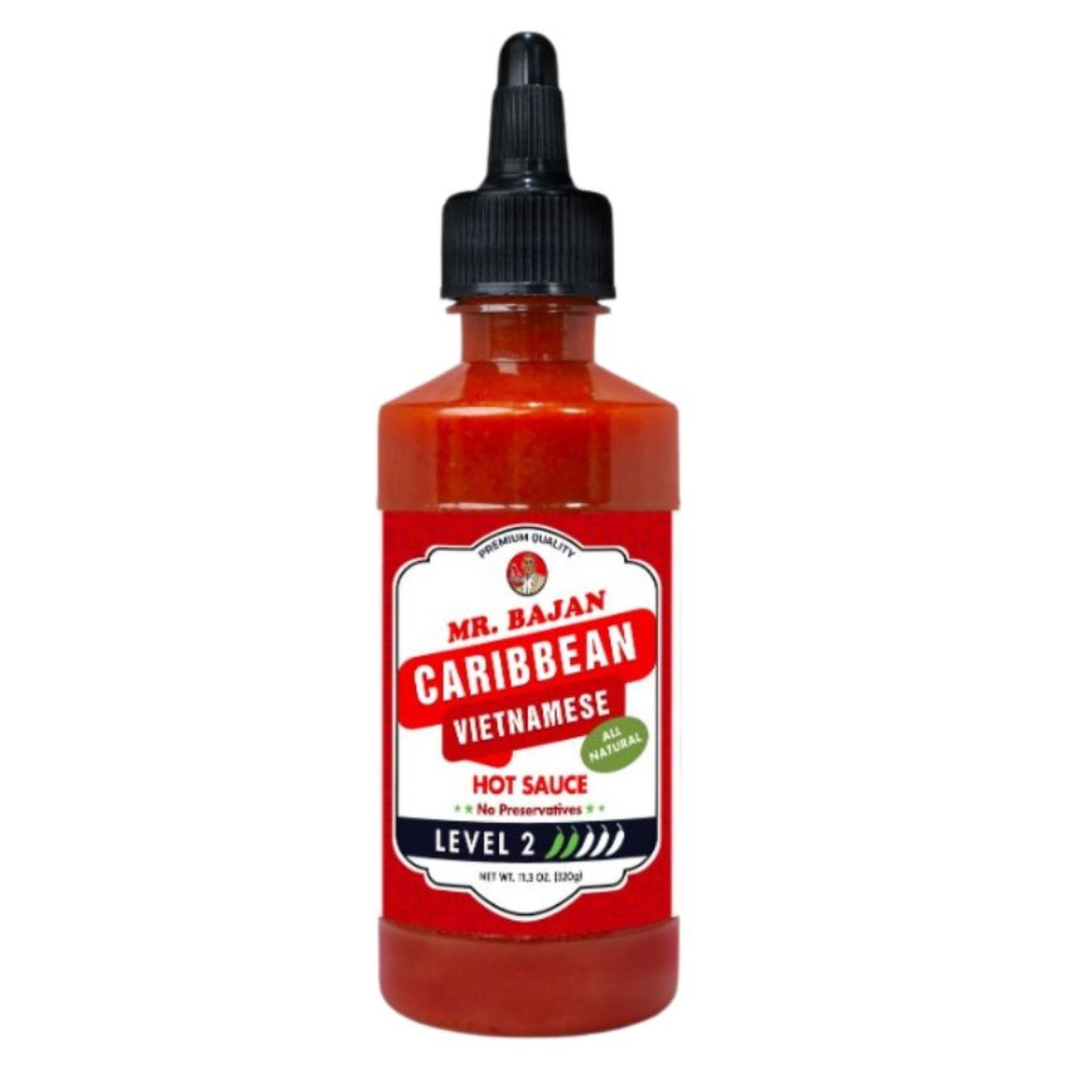 Mr. Bajan Caribbean Vietnamese Hot Sauce, Level 2 in 11 oz.