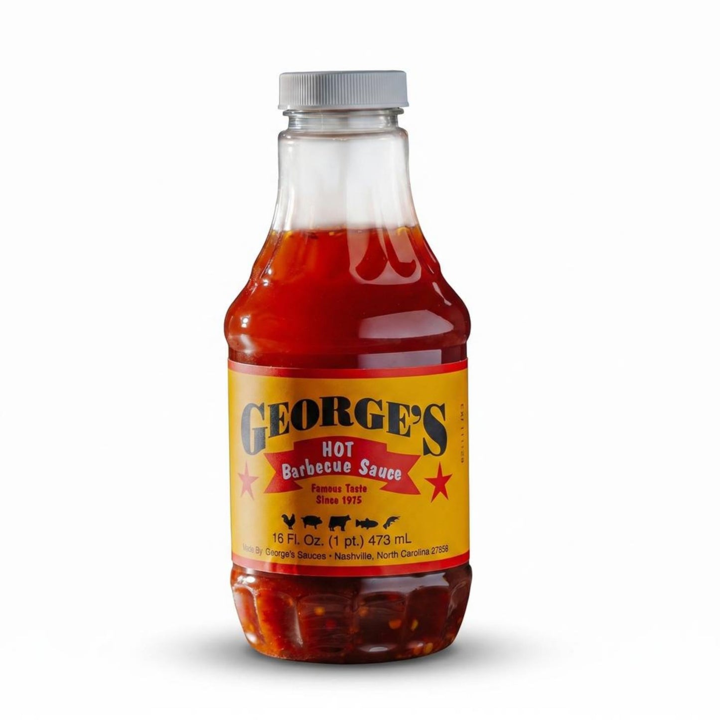 George's Hot BBQ Sauce - Authentic Eastern North Carolina Vinegar-Based Spicy Family Recipe Since 1975 | Gluten-Free All-Natural Spicy Carolina BBQ