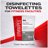 GymWipes Antibacterial Wipes by 2XL Corporation, Towelettes Bucket Refill, 4 Rolls (Pack of 4) - Clean, Deodorize & Kills Bacteria, Viruses & Fungi