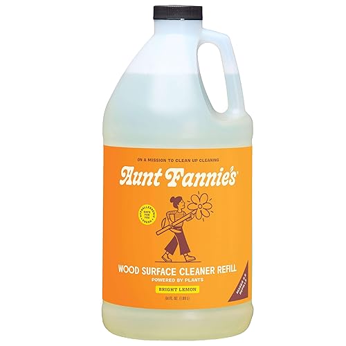 Aunt Fannie's All Purpose Wood Spray Cleaner, No-Wax Formula, Perfect for Wood Tables, Walls, Counters & Shelves, 64 Fl Ounces, Lemon Scent (Refill)