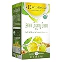 Davidson's Organics, Lemon Ginseng Green, 25-count Tea Bags, Pack of 6