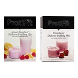 PROTIFIT - High Protein Lemon Raspberry & Strawberry Pudding & Shake Mix 2 Pack, 15g Protein, Low Calorie, Low Fat, Low Carb, Aspartame Free, Idea