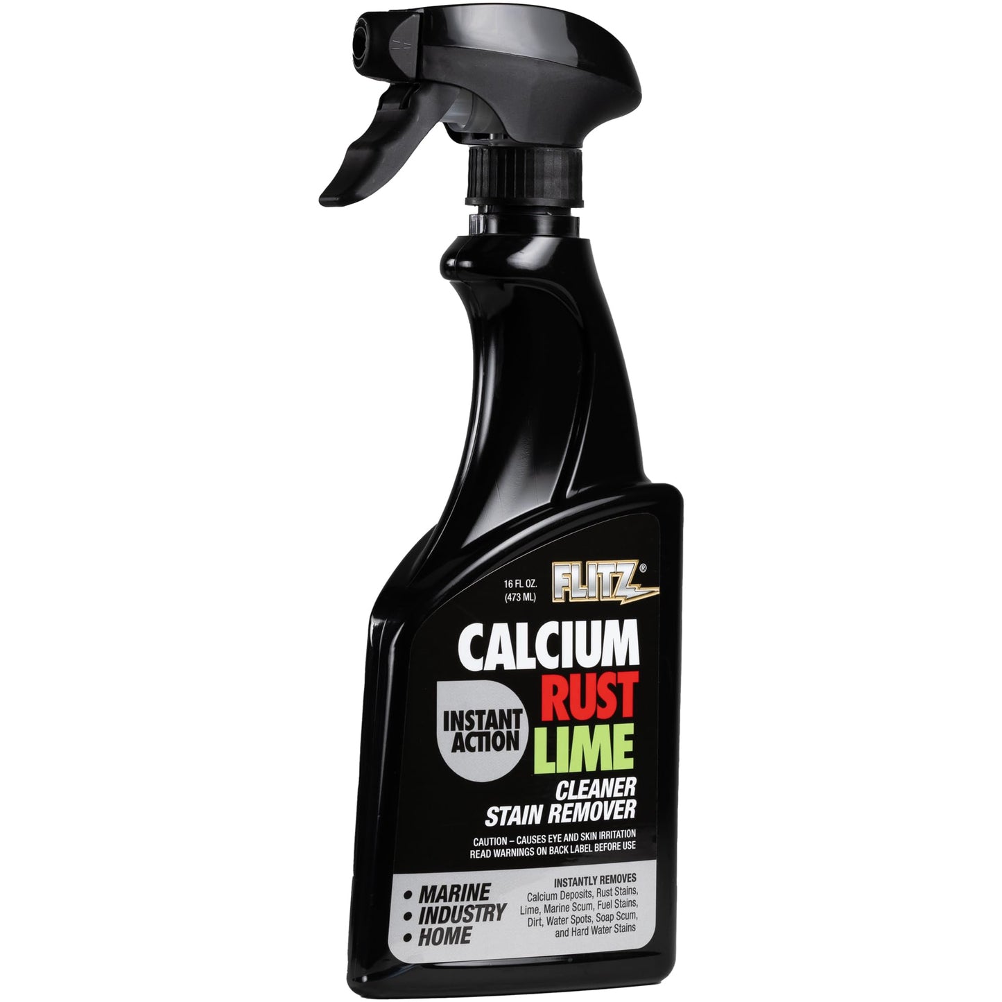 FLITZ Calcium, Rust, & Lime Remover - 16oz Bottle of USA-Made Limescale Remover for Toilets, Showers, and More - Powerful Spray that Instantly