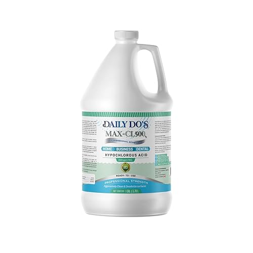 Daily Do's Hypochlorous Acid (HOCl) All Purpose - Cleaning Solution | 500ppm | 1 Gallon Value Size | Professional-Grade, Alcohol-Free & Non-Staining