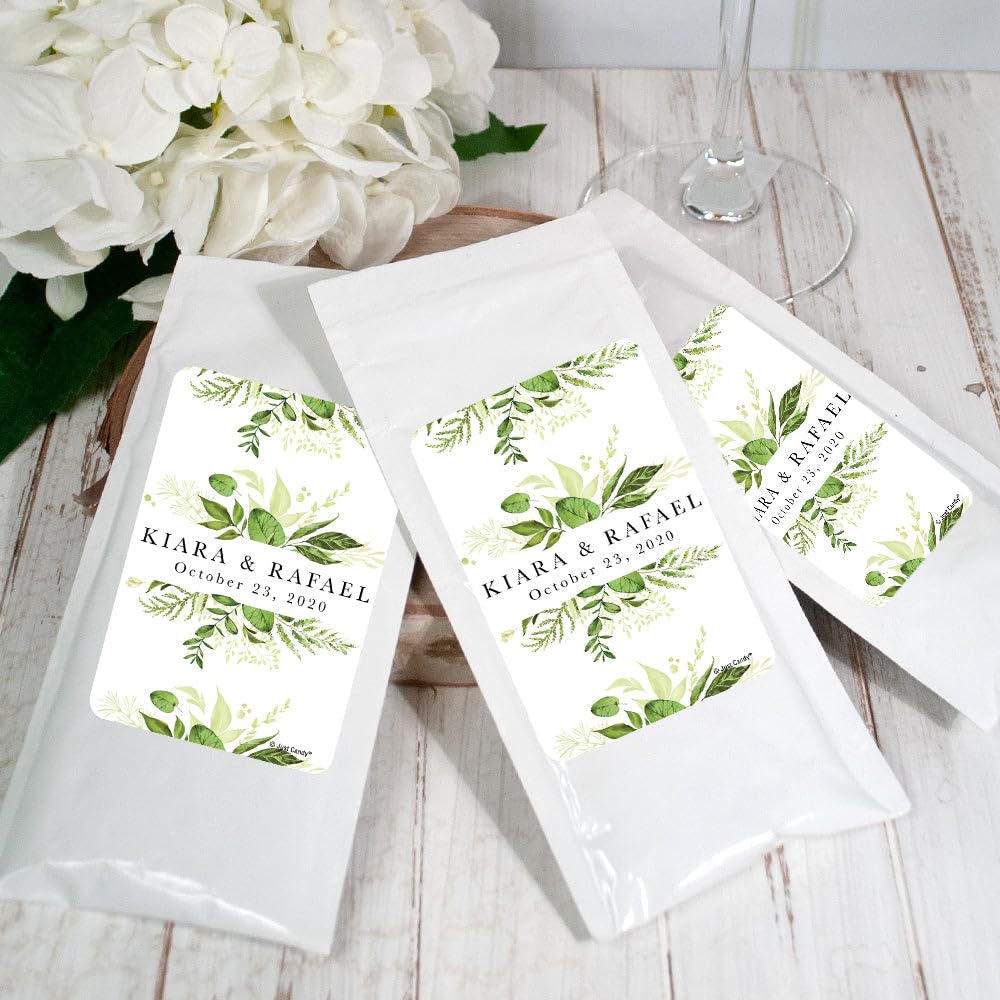 12ct Personalized Winter Wedding Favors Hot Chocolate Packets 1oz Drink Mix Single Serving Cocoa Packets (12 Count) - Botanical