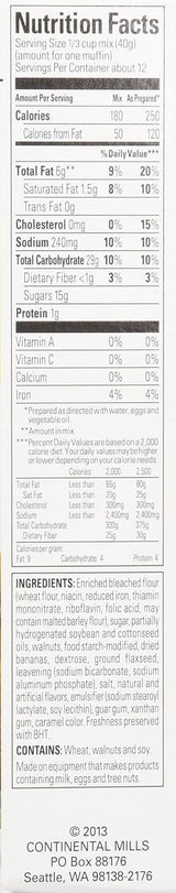 Krusteaz, Banana Nut Muffin Mix, 15.4 oz Box (Pack 3)