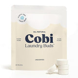 Cobi Clean Laundry Detergent Buds, Plant-Powered, Hypoallergenic, 60 Count, Dye-Free, Cruelty-Free, Vegan, Cold Water Compatible