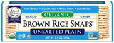 Edward & Sons Organic Brown Rice Snaps Crackers, Unsalted, 3.5 Oz