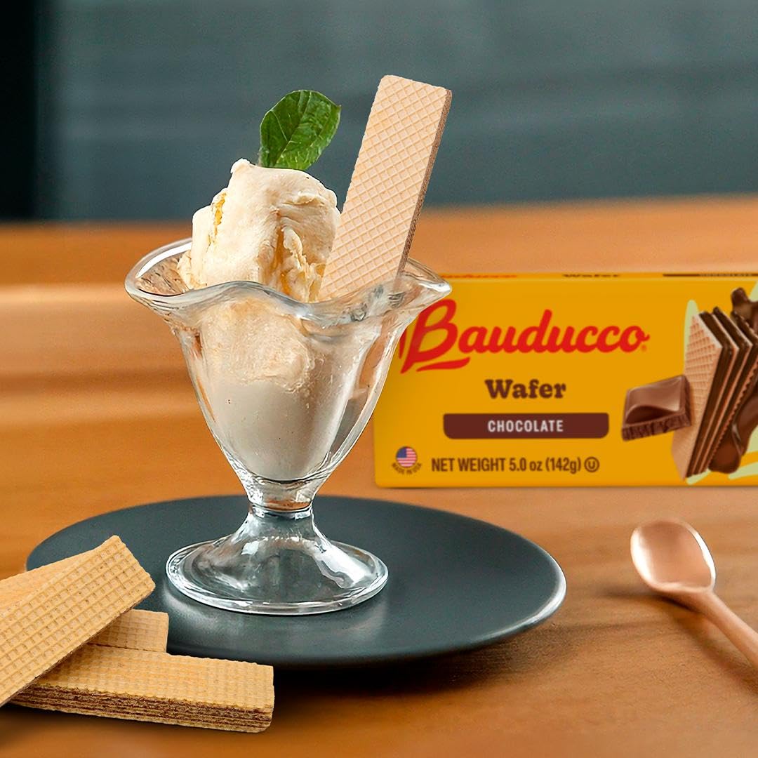 Bauducco Chocolate Wafers - Crispy Wafer Cookies With 3 Delicious, Indulgent, Decadent Layers of Chocolate Flavored Cream - Delicious Sweet Snack or