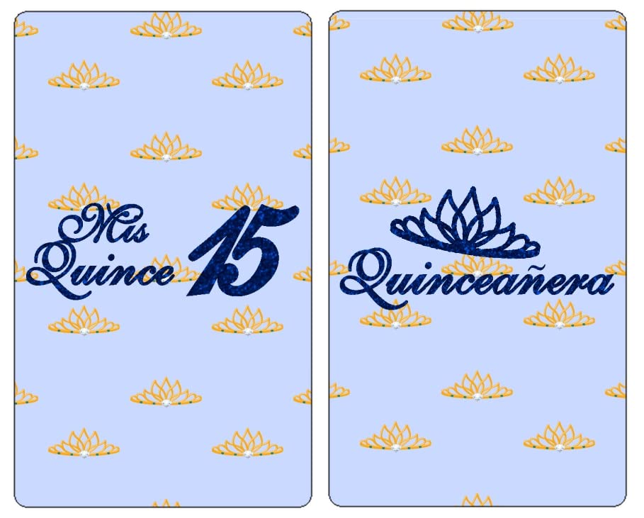 Mis Quince Miniature Candy Bar Wrapper, Quinceanera Mini Chocolate Bar Stickers for 15 Birthday Party, Table Top Event Decorations, (Set of 60) Candy