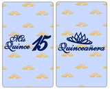 Mis Quince Miniature Candy Bar Wrapper, Quinceanera Mini Chocolate Bar Stickers for 15 Birthday Party, Table Top Event Decorations, (Set of 60) Candy