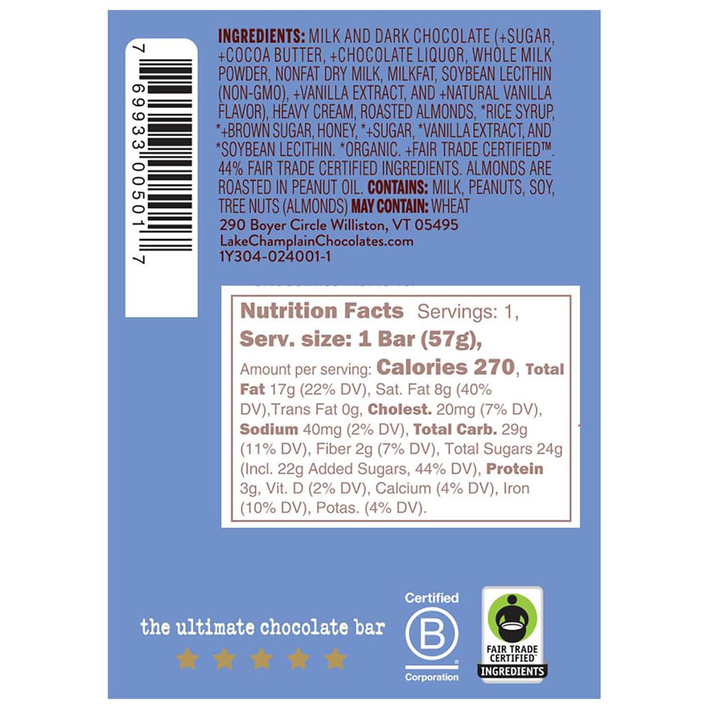 LAKE CHAMPLAIN CHOCOLATES 5 Star Caramel Bar, 2 OZ