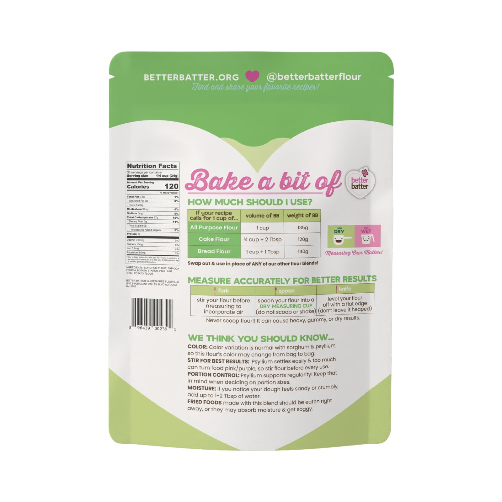 Better Batter Artisan Blend Multipurpose Certified Gluten-Free Flour, Top 8 Allergen Free, Cup for Cup Baking Alternative to Ordinary Flour 2.5LB