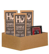 3x Hu Choc Simple Bar 2.1 OZ Bundle with Chocolate Fudge Candy - Dark Chocolate Bar with Minimal Ingredients Paired with Rich Fudge Treat for Snacking
