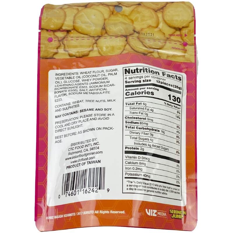 Boruto 20th Anniversary Biscuit Snack | 3.5 Ounce Pack