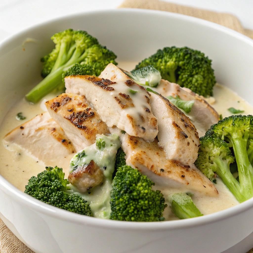 Healthy Choice Simply Steamers Grilled Chicken and Broccoli Alfredo, Convenient Microwave Meal Made With No Preservatives, Frozen Meal, 9.15 OZ Bowl