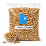 Narrow Sesame Sticks - 2.5 lb Bulk Bag, Crunchy Savory Snack Sticks for Parties & Snacking