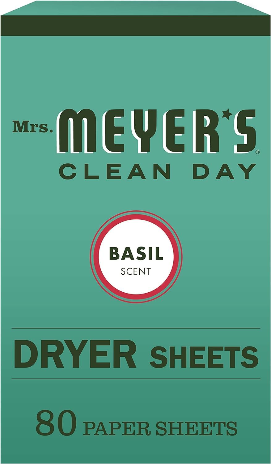 Mrs. Meyer's Clean Day Dryer Sheets, Basil Scent, (Pack of 3)