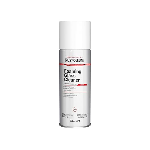Rust-Oleum Professional Cleaners Foaming Glass Cleaner | 20oz Aerosol Can | Professional Strength | Ammonia-Free | Fresh Scent