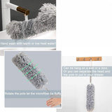 HEOATH Microfiber Feather Duster with Extendable Pole, 30-100 inches Extra Long Cobweb Duster for Cleaning, Bendable Head, Non-Scratch, Washable