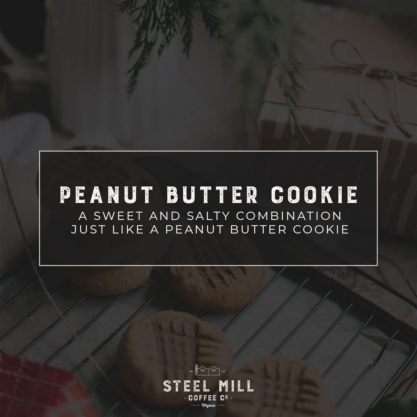 Steel Mill Coffee Co. - Peanut Butter Cookie Flavored Coffee - Ground - Regular - Medium Roast - 100% Arabica Beans - Vegan - Gluten-Free - Sugar-Free