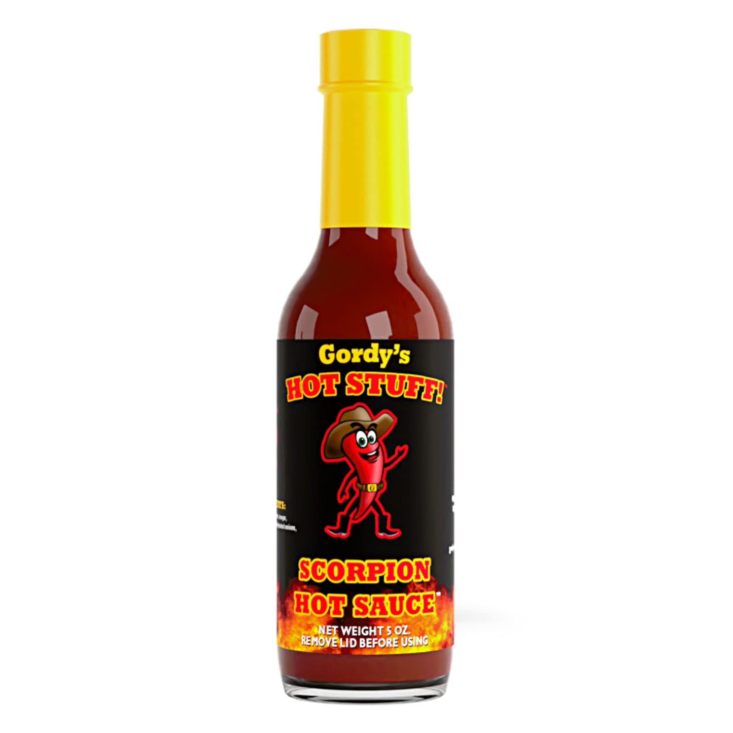Gordy's Hot Stuff! Gourmet Hot Sauce, Real Texas Hot Sauce Made with Not-So-Hot Peppers and Bold Flavors, 5.7oz (Scorpion, 5.7oz (Pack of 1))