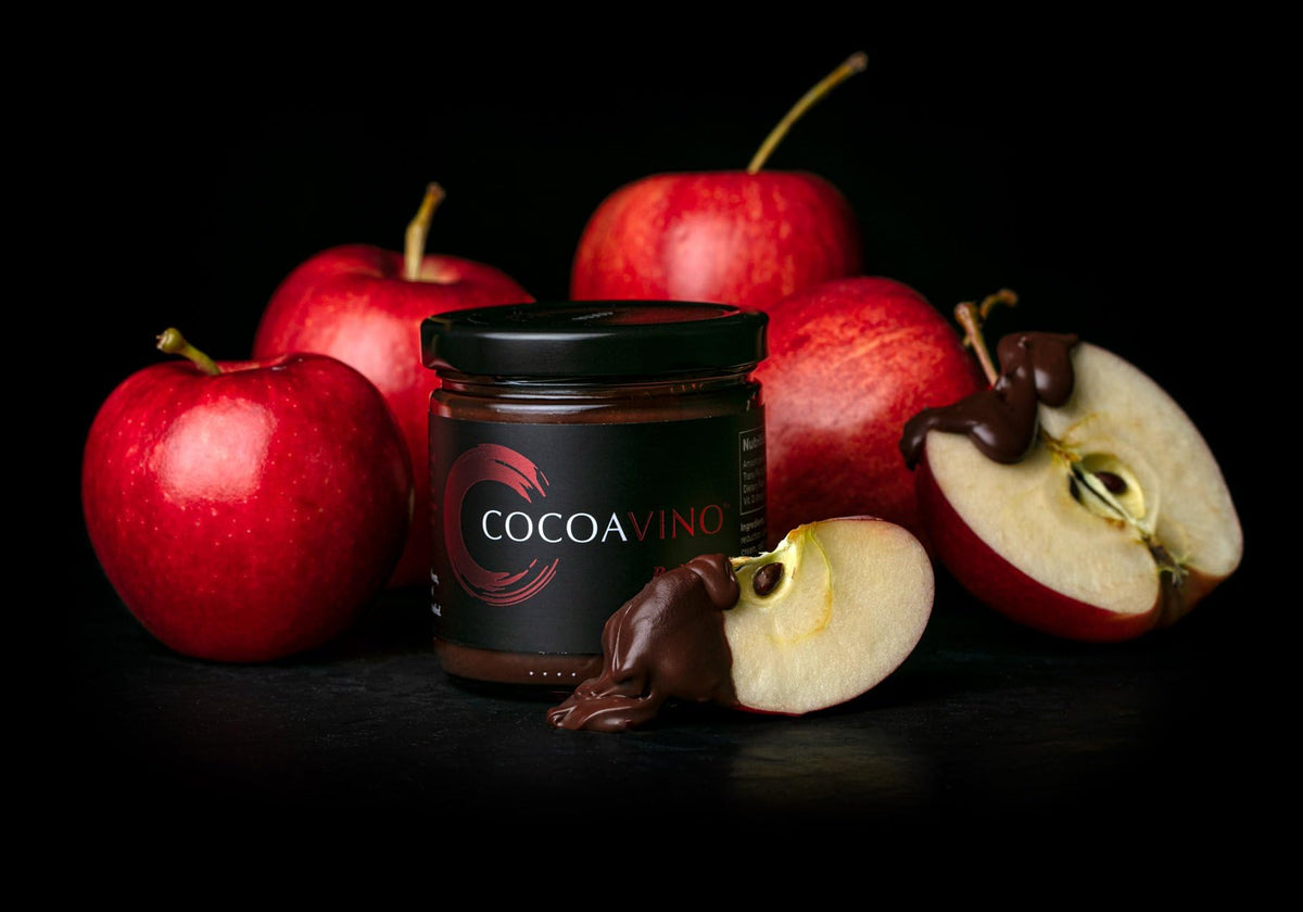 Cocoavino Red Wine Chocolate Spread - Gourmet Dark Belgian Chocolate with Red Wine Reduction - Artisan Dessert & Gift Spread - 7.75 oz