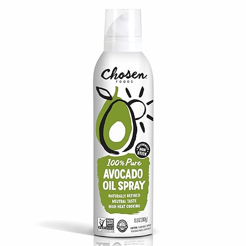 Chosen Foods Avocado Oil Spray, 13.5 Oz - All Purpose Cooking Spray made with 100% pure avocados - Non-GMO, Gluten-Free, Keto Friendly - (Pack Of 1)